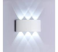 Dopa Dopastore Applique da Parete LED 10W Design Moderno Bianco Lampada da parete Da Interno Esterno Impermeabilità IP65 Per Camera Salone Giardino (Luce fredda 6500K)