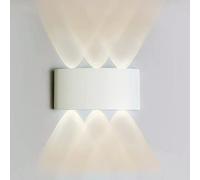 Dopa Dopastore Applique da Parete LED 10W Design Moderno Bianco Lampada da parete Da Interno Esterno Impermeabilità IP65 Per Camera Salone Giardino (Luce naturale 4000K)