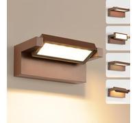 Dopa Dopastore Applique da Parete LED 21W con Paralume Inclinabile di 240° Lampada da Muro Design Moderno per Ambienti Esterni IP65 (Marrone)