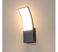 Dopa Dopastore Applique da Parete LED Curvo 12W Design Sporgente in Alluminio Nero Lampada Moderna per Esterno e Interno IP54