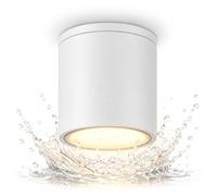 Dopa Dopastore Faretto da Soffitto con Attacco GU10 Cilindro Spot dal Design Moderno in Alluminio Portalampada IP54 Per Esterni Interni (Bianco)