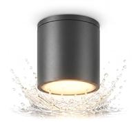 Dopa Dopastore Faretto da Soffitto con Attacco GU10 Cilindro Spot dal Design Moderno in Alluminio Portalampada IP54 Per Esterni Interni (Nero)