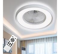 Dopa Dopastore Plafoniera con Ventilatore Integrato da Soffitto LED 62W con 6 Velocità della Ventola 3 Tonalità di Luce Dimmerabili con Telecomando IP20 Per Interno Camere Soggiorno Relax