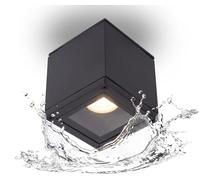 Dopa Faretto da Soffitto Cubo GU10, Lampada da Soffitto Moderna in Alluminio con Diffusore in Vetro Opaco, Plafoniera per Ingresso Balcone Terrazzo Giardino Garage (Grigio)