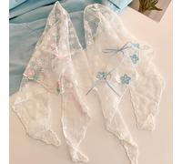 Dopamina, foulard triangolare in pizzo con farfalla, accessorio per capelli per donne e ragazze, da indossare tutti i giorni, per feste, giochi di ruolo, strumento per lo styling (blu)