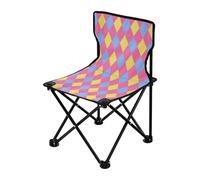 Dopamine giallo-viola rombo plaid pieghevole resistente sedie da campeggio ultraleggere sedie pieghevoli per interni con borsa per il trasporto sedie da trekking zaino zaino in spalla ultraleggere per