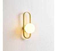 Dopastore Applique da Parete Attacco G9 Design Sfera in acrilico con Anello Allungato Oro Lampada da Muro Moderna IP20 da Interni Camere Salone Corridoio