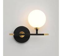 Dopastore Applique da Parete Attacco Singolo Doppio G9 Design Sfera Minimal Portalampada Nero Oro Moderno per Interno IP20 (Attacco Singolo)