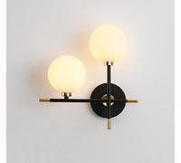 Dopastore Applique da Parete Attacco Singolo Doppio G9 Design Sfera Minimal Portalampada Nero Oro Moderno per Interno IP20 (Attacco Doppio)
