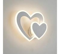 Dopastore Applique da Parete LED 12W Design Doppio Cuore Sovrapposto Lampada da Parete Da Interno Stile Moderno IP20 Per Camera Soggiorno (Luce naturale 4000K)