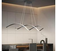 Dopastore Lampadario a Sospensione LED Design Spirale Bianco Nero Lampada Moderna 3 Tonalità di Luce Dimmerabile per Interno IP20 (Nero)