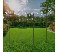 DOPBENT Asta luminosa 3 m con picchetto e forchetta a forma di U, asta luminosa per esterni, per giardino, terrazza, balcone, gancio da pastore in ferro per stringhe luci, bandiere, campanelli a vento