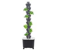 DOPBENT Hydroponic Tower, kit per torre idroponica, 10 animali, 50 fori, Home Smart coltivatore di ortaggi, Garden Hydroponic Growing System per erbe, frutta e verdura (grigio)