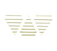 DOPBENT Set di scaffali da parete triangolari in metallo dorato con 6 ripiani, espositore per smalti, per saloni di bellezza, cosmetici, smalti colorati e prodotti per la cura