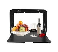 DOPBENT Tavolo da picnic pieghevole per camper, montaggio a parete, con tavolo da parete bloccabile in lega di alluminio, ideale per esterni, 600 x 420 mm (nero)
