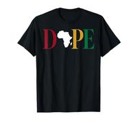 Dope Africa Map Juneteenth Black Pride Celebration Maglietta