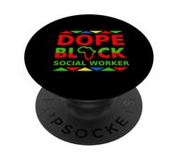 Dope Black Assistente sociale Orgoglioso Nero Carriera professionale PopSockets PopGrip Adesivo