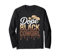 Dope Black Cowgirl Western Cappello Tipografia Lettere Drip Maglia a Manica
