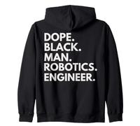Dope Black Man Robotica Ingegnere Afroamericano Orgoglio Felpa con Cappuccio