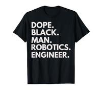 Dope Black Man Robotica Ingegnere Afroamericano Orgoglio Maglietta