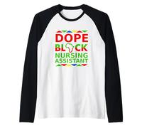Dope Black Nursing Assistant Orgoglioso Nero Carriera Orgoglio Lavoro Maglia con Maniche Raglan