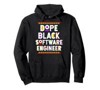 Dope Black Software Engineer Afroamericano Lavoro Orgoglioso Felpa con Cappuccio