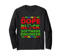 Dope Black Software Engineer Orgoglioso Carriera Professionale Nera Maglia a Manica