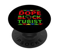 Dope Black Tubist Afroamericano Tuba Giocatore Musicista PopSockets PopGrip Adesivo