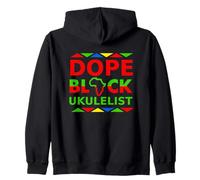 Dope Black Ukulelist, Musica per Lettore di Ukulele afroamericano Felpa con Cappuccio