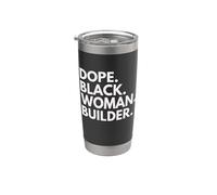 Dope Black Woman Builder Empowered Black History Month Bicchiere termico in acciaio inox doppia parete