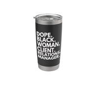 Dope Black Woman Responsabile delle relazioni con i clienti afroamericano Bicchiere termico in acciaio inox doppia parete