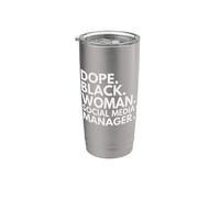 Dope Black Woman Social Media Manager African American Pride Bicchiere termico in acciaio inox doppia parete