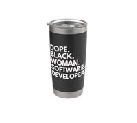Dope Black Woman Sviluppatore software African American Pride Bicchiere termico in acciaio inox doppia parete