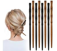 DOPENPSI - 8 bacchette per capelli in legno, stile retrò, per chignon, eleganti forcine per capelli ricci, fatti a mano