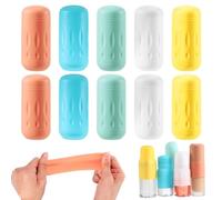 DOPENSPI 10 copribottiglie in silicone per viaggi, portatili, a prova di perdite, elastici, per donne e uomini, articoli da toeletta da viaggio essenziali per navi da crociera