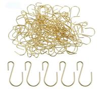 DOPENSPI 100 mini ganci a S da 2,5 cm, in metallo, a forma di S, ganci per ornamenti natalizi, connettori per appendere gioielli, piccoli utensili da cucina e piante in vaso (dorato)