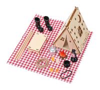 DOPENSPI 18 accessori per gnomi, accessori per casa delle bambole, set da campeggio, gnomo in miniatura, con falò, tavolo, tenda, pane, scarpe, decorazione per porta gnomo