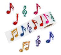 DOPENSPI 500 adesivi a forma di note musicali, impermeabili, autoadesivi, laser, adesivi scintillanti, per il rientro a scuola, buste, scrapbooking, laptop, skateboard, decorazione per la casa