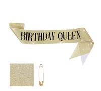 DOPENSPI Fascia per compleanno, con brillantini per la regina di compleanno, con spilla, accessorio per feste di compleanno, per donne e ragazze (Birthday Queen)
