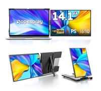 Dopesplay 2025 - Espansione monitor portatile da 14" con custodia per laptop, 1200P FHD IPS Portable Monitor per laptop, Dual Screen per laptop da 13 a 17", Plug & Play, adatto per Mac, Wins, Chrome