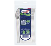 DOPLA - 03646 - Cucchiaino dessert compact Reuse -12,5 cm - PS - trasparente - Dopla - conf. 40 pezzi - 101498 - Conf. da 1 Pz. - 03646