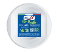 DOPLA - 08130 - Scodella riutilizzabile - rotonda - diametro 17 cm - 630 ml - PS reuse - bianco - Dopla - conf. 20 pezzi - 95104 - Conf. da 1 Pz. - 08130