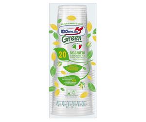 DOPLA - 22708 - Bicchiere birra in PLA - 390 ml - trasparente - Dopla Green - conf. 20 pezzi - 102809 - Conf. da 1 Pz. - 22708