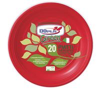 DOPLA - 40037 - Piatto piano - compostabile - diametro 22 cm - rosso - Dopla - conf. 20 pezzi - 103873 - Conf. da 1 Pz. - 40037
