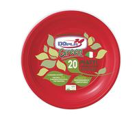 DOPLA - 45028 - Piatto frutta - compostabile - diametro 17 cm - rosso - Dopla - conf. 20 pezzi - 103875 - Conf. da 1 Pz. - 45028