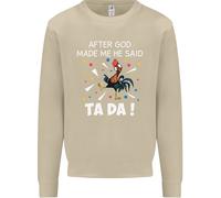 Dopo God Made Me He Said Ta Da Divertente Uomo Felpa Maglione