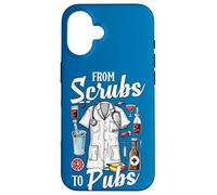Dopo il lavoro citazione partito da scrub a pub divertente infermiera Custodia per iPhone 16