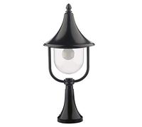 Dopo Lighting- Lampioncino da giardino CAM IP44 E27 42W Diffusore policarbonato, Nero