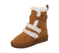 Dopo Sci Bambina,Scarponcino Donna Stivaletto Basso Scarpe Basse Invernali Foderate in Peluche da Stivali Texani Alti con Tacco Stivaletti Blu Biker