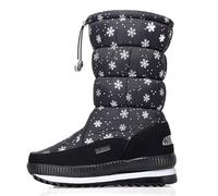 Dopo Sci da Neve Bambino Stivali Uomo Texani Donna Bassi Invernali Boots con Tacco Canvas Multicolour 39